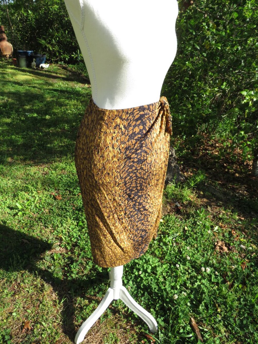90s Vintage a.b.s California Animal Print Wrap Skirt — Size 6 | Boho Festival